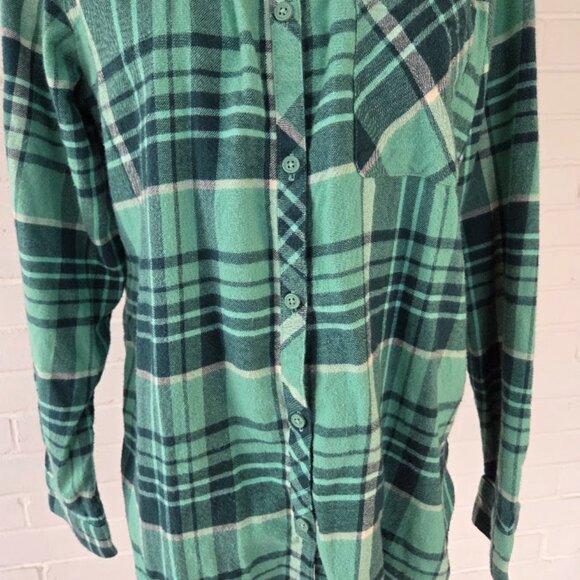 Women's Columbia Flannel Long Sleeve Shirt - Teal Blue Flannel shirt SIZE Large - Picture 6 of 9